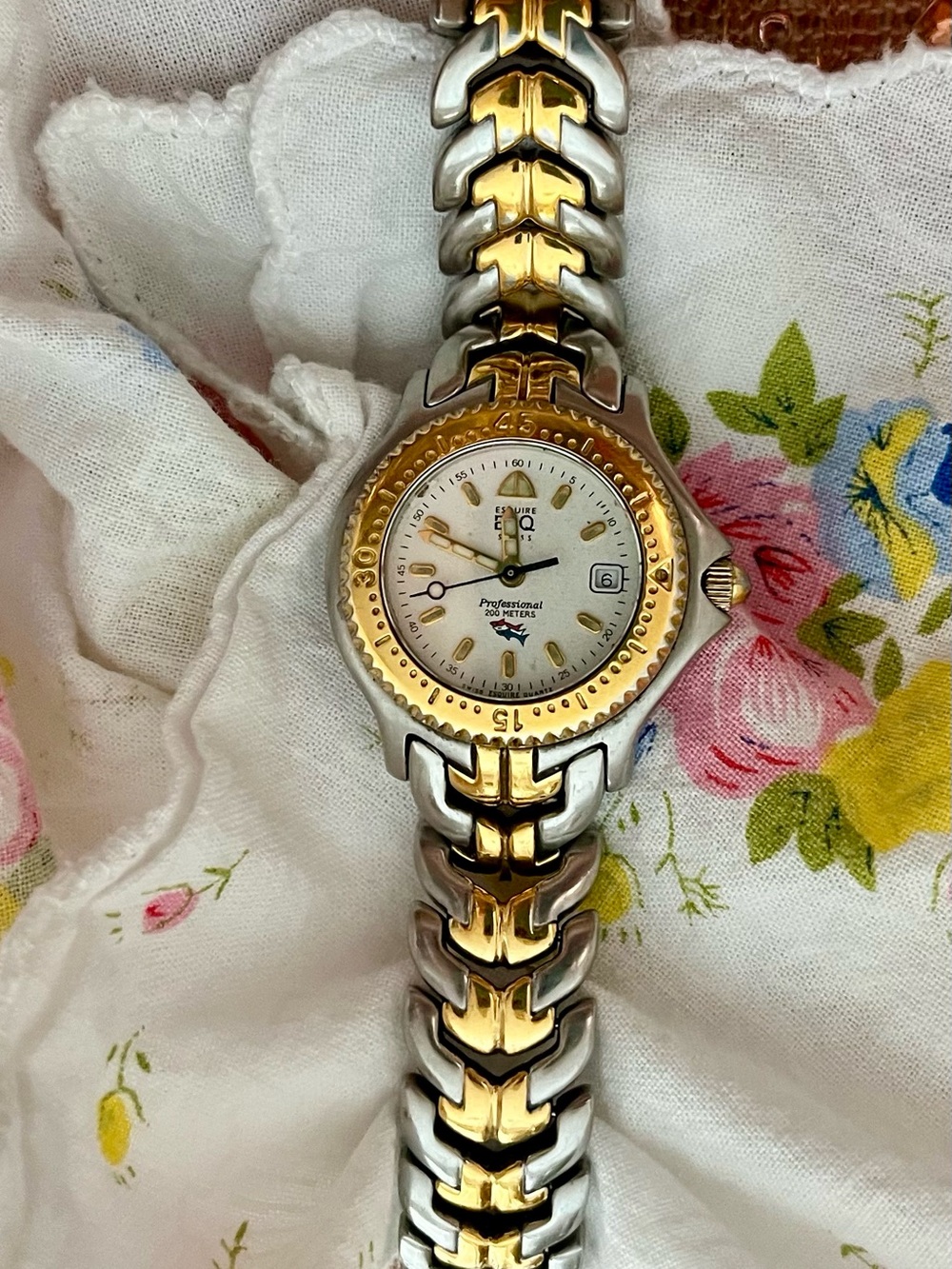 ESQ Two-Tone Gold & Silver Women’s Watch by Q&Q – White Dial